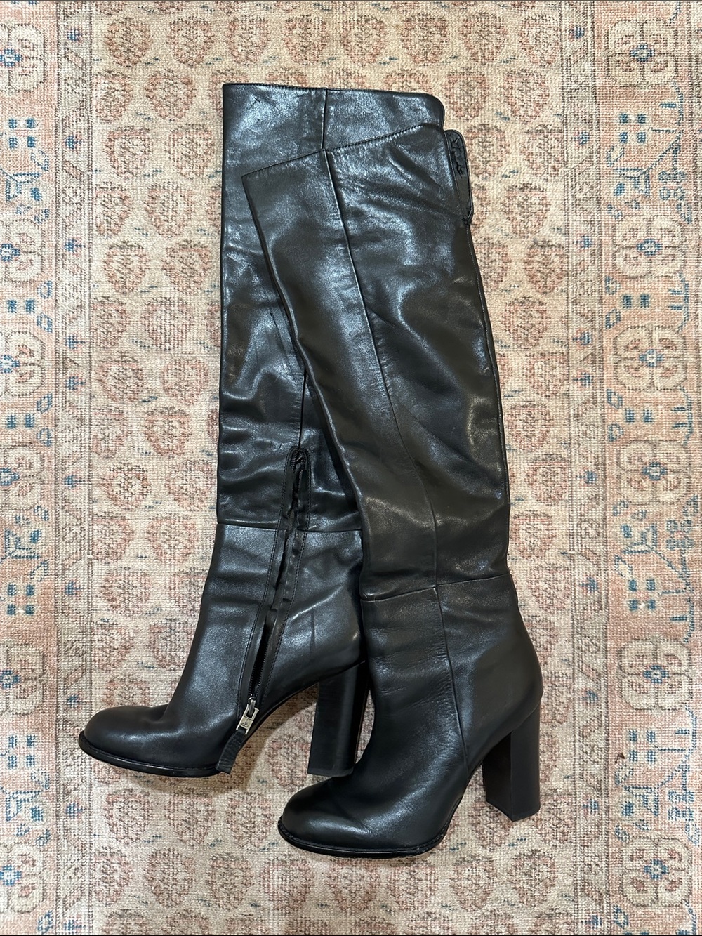 Sam Edelman Black Over-The-Knee Block Heel Boots